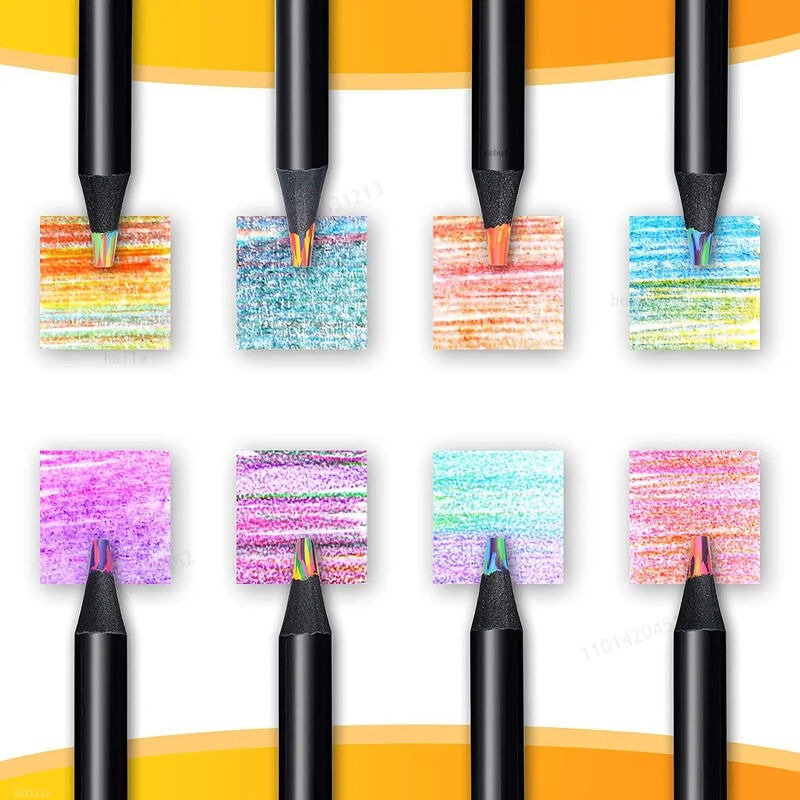 8pcs large rainbow pencils in different colors wooden colored rainbow pencils for kids adults multicolored pencils for drawing