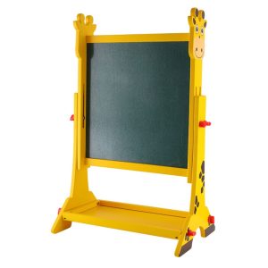 hot selling double sided adjustable wooden giraffe drawing board for kids w12b233