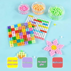 3200 pcs diy water fuse beads kit with tools & accessories – creative craft set for kids’ keychains & charms
